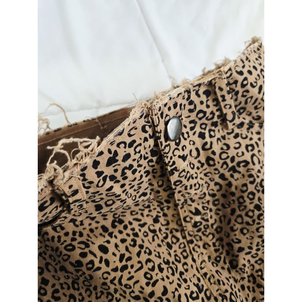 VTG Sinsay Leopard Print Pencil Skirt Slit S Mob Wife Y2K Retro Office Boho Indi - Picture 10 of 14